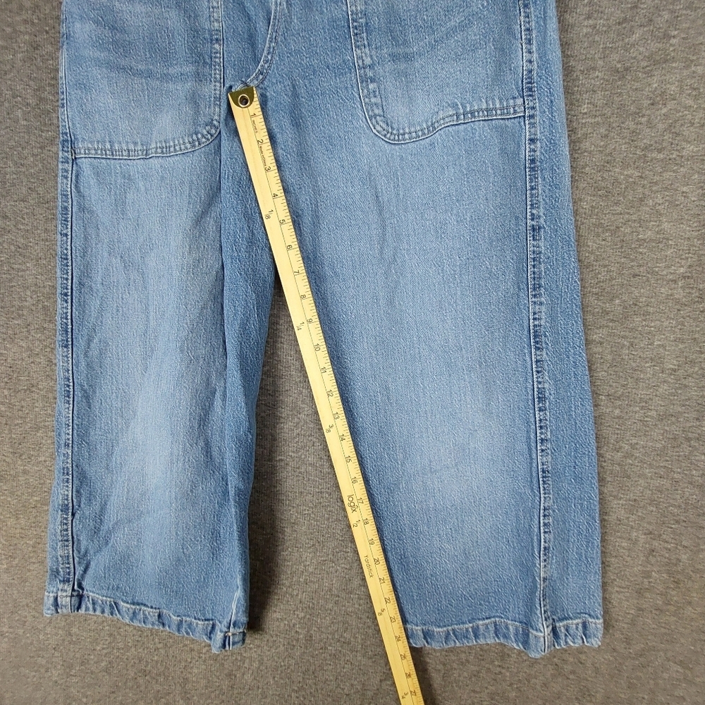 WE THE FREE JEANS WOMENS BLUE PIPER WIDE LEG CROP DENIM CAPRI PANTS SIZE 30 - Picture 5 of 10